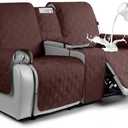 VANSOFY Loveseat Recliner Cover with Console 100% Waterproof Sofa Slipcovers Non-Slip Reclining Couch Cover Split Sofa Covers Furniture Protector for Pets, Dogs, (Coffee) (2 Seater+Console)