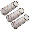 Folding Cat Play Tunnel for Indoor Cat, Easy to Connect with Cat Tent with Zipper Doors, Product Size 59" L x17 x17 3 PCS/ Set