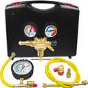 53010 Automotive/HVAC Pressure Tester Kit, Pressure Testing Tools, Includes 53001 Nitrogen Pressure Regulator, Leak Testing Adapter 53042, Charging Hose, R134a Adapter, R410A Adapter