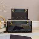 OLAYA Suitcase Luggage Pulls Leather Handles Cabinet Knobs Drawer Pulls Dresser Knobs Door Knobs 6 Pcs Grip Replacement Metal Hardware for Cabinet Dresser Trunk Case with Screws,(6, black)