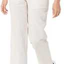 Amazon Essentials Womens Linen Blend Drawstring Relaxed Fit Wide Leg Pant, Small