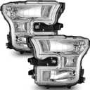 WEELMOTO Headlights for 2015 2016 2017 Ford F150 (NOT FOR factory LED or HID headlights), Compatible with 15 16 17 Ford F150 Headlight Assembly Pair L+R