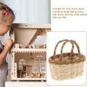 Totority Miniature Woven Basket for Dollhouse Realistic Handheld Prop for Home Decor Crafts and Photography Mini House Supplies Color