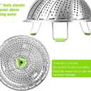 Consevisen Vegetable Steamer Basket for Cooking Food, Stainless Steel Veggie Steam Basket for Pot, Folding Expandable Steaming Insert with Extendable Handle Fits Various Size Pot, 5.1" to 9"