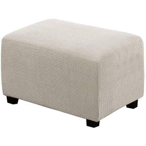 H.VERSAILTEX Ottoman Cover Slipcover Rectangle Fit Length 29'-34' Footrest Sofa Slipcovers Stool Cover Footstool Protector Covers Feature Stretch Thick Soft Jacquard Fabric Washable - Island Fossi