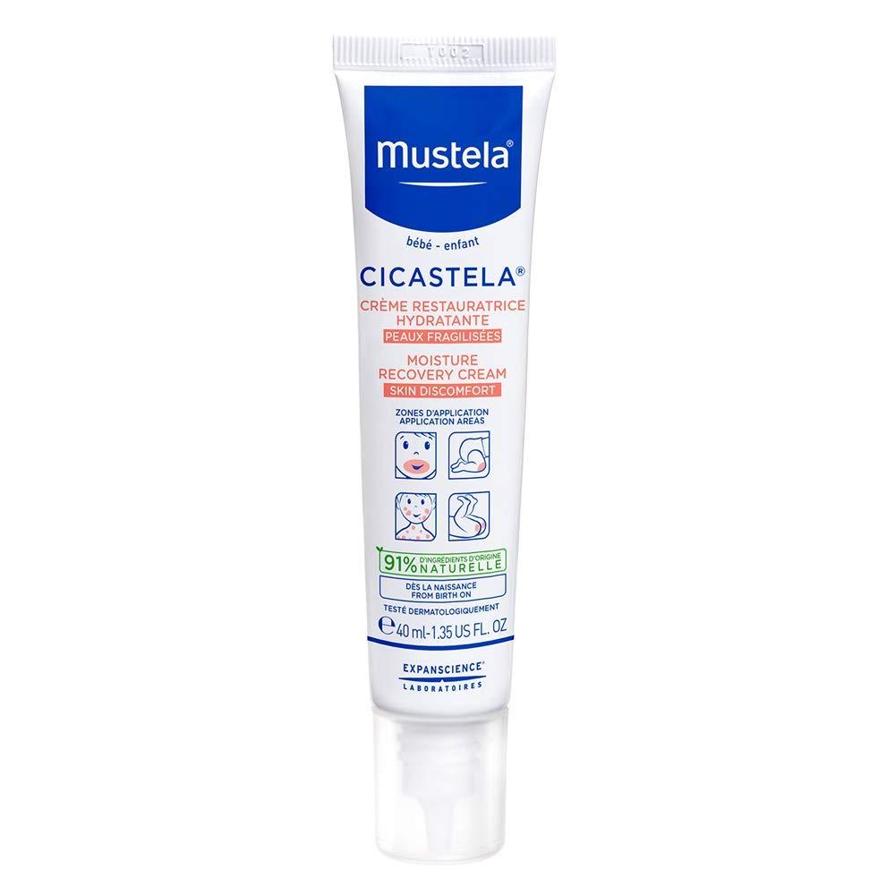 Mustela Cicastela Moisture Recovery Cream - Multipurpose Baby Ointment for Skin Discomfort - with Natural Avocado & Hyaluronic Acid - Fragrance-Free - 1.35 fl. Oz