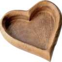 Heart Shaped, Brown 7.25 x 1.5 Inches Wood Decorative Display Tray