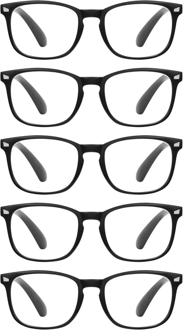 CCVOO Mix & Match Reading Glasses for Women - Lightweight, Comfortable Fit, Clear Vision - Blue Light Blocking (Black)