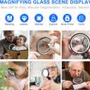 Magnifying Glass with 30 LED Lights, 10X 20X 45X Handheld Illuminated Lighted Magnifier with 1UV Light for Seniors Reading, Inspection, Coins, Jewelry, Exploring Light Magnifying Glass (Orange)