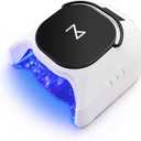 M - GlowPro Professional Hybrid 86W Wireless Rechargeable UV LED Nail Curing Lamp Cordless Nail Dryer for Gel Nails, Manicure, Pedicure (Black & White)