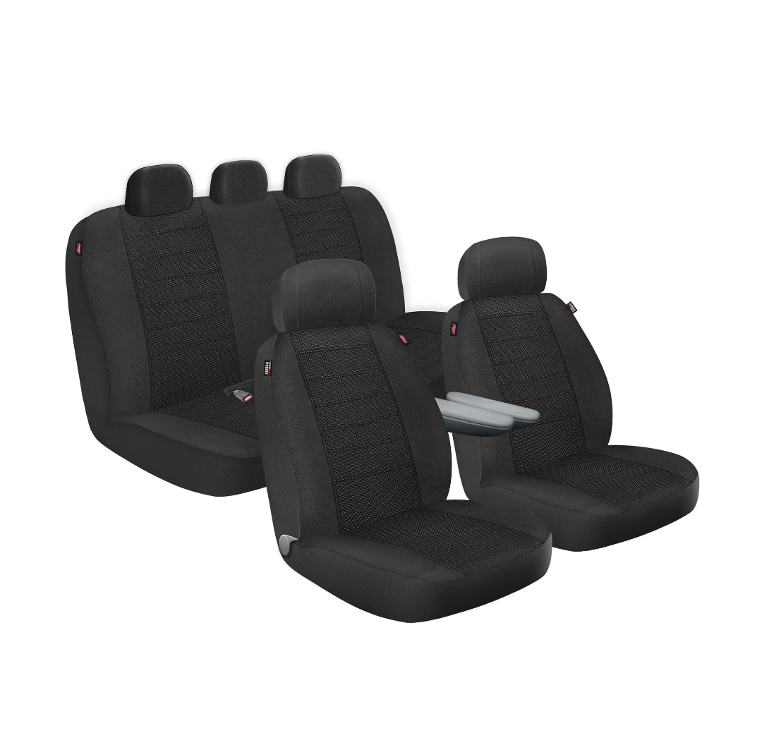 Genuine Dickies 3 Piece Arlington Cloth Truck Seat Covers Black, 806179