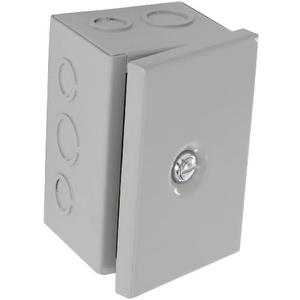 Bud Industries JBH-4944-KO Steel NEMA 1 Sheet Metal Box 6" L x 4" W x 3.5" D, Gray