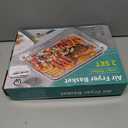 Air Fryer Basket, OPENICE 2 Set Air Fryer Pan and Crisper Tray for Oven, Non-stick Oven Air Fryer Basket for Baking and Crispy Foods - Black (Black 15.6"  11.6" & 12.8"  9.6")