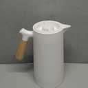 WOLFF - White Thermal Coffee Carafe  34oz / 1L Insulated Carafe - Food-Safe Plastic Exterior and Glass Liner, Wood-Style Handle  Keeps Drinks Hot or Cold, Leakproof Coffee and Tea Dispenser