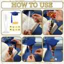 Sawysine 24 Set Graduation Candy Champagne Flutes Table Centerpiece Decoration 6.29'' 2026 Graduation Party Favor 4.5 oz Plastic Grad Cap Jar with Tassel 2026 Pendant Sticker(Royal Blue Hats)
