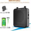 Portable Voice Amplifier, 30W 2800mAh Bluetooth Rechargeable Personal Voice Amplifier with Microphone Headset, Pa Systems Speaker for Multiple Locations Classroom, Meetings and Outdoors