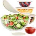 Jelife Glass Mixing Bowls with Lids Set - 5 Packs, Borosilicate Nesting Glass Bowls (3.7-2.1-1-0.5-0.2QT) for Baking, Salad, Meal Prep, Serving, Food Storage, BPA Free & Dishwasher Safe