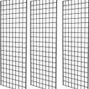 Heavy Duty Gridwall Panels Commercial Grade Grid Panel for Retail Display Wall 2' Width x 5' Height, Black (Pack of 3) (2'x5'(3 Pack))