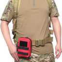 2 Pack Molle Pouches - Tactical Compact Water-Resistant EDC Pouch (Red)