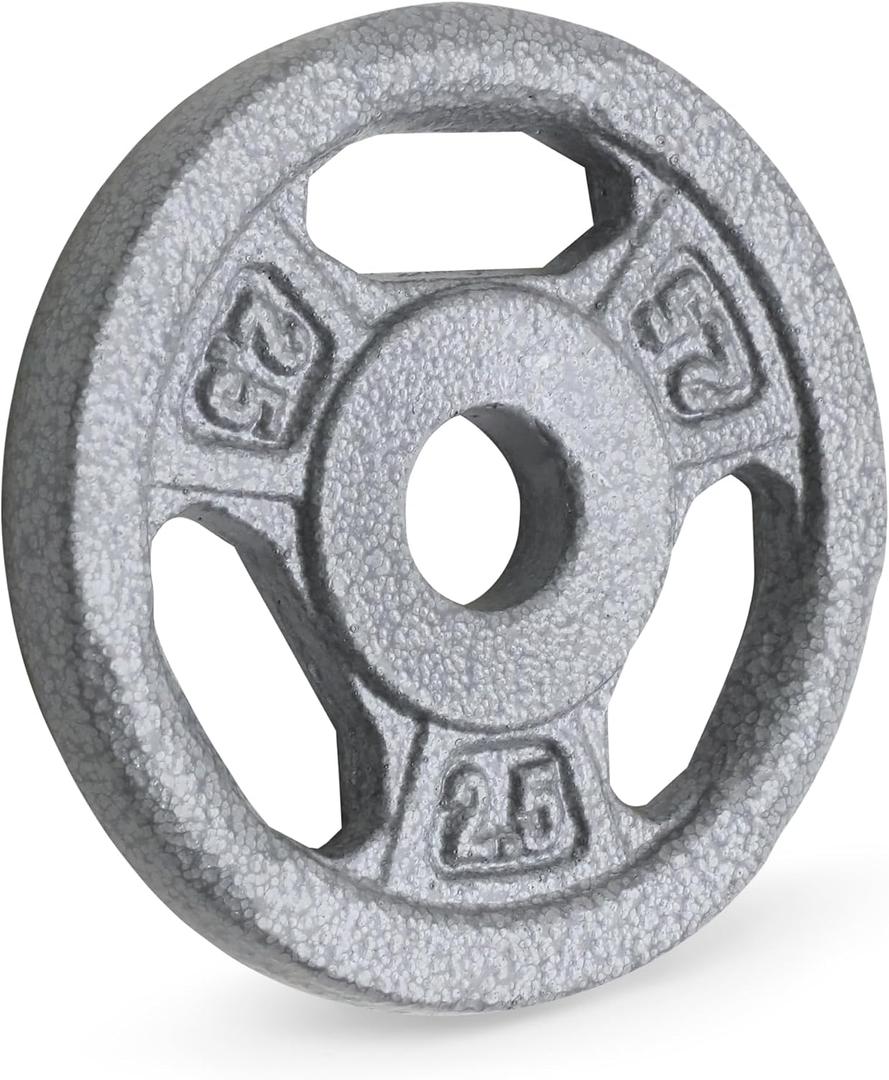 Marcy Classic 1" Cast Iron Standard Grip Plates for Strength Training and Weightlifting