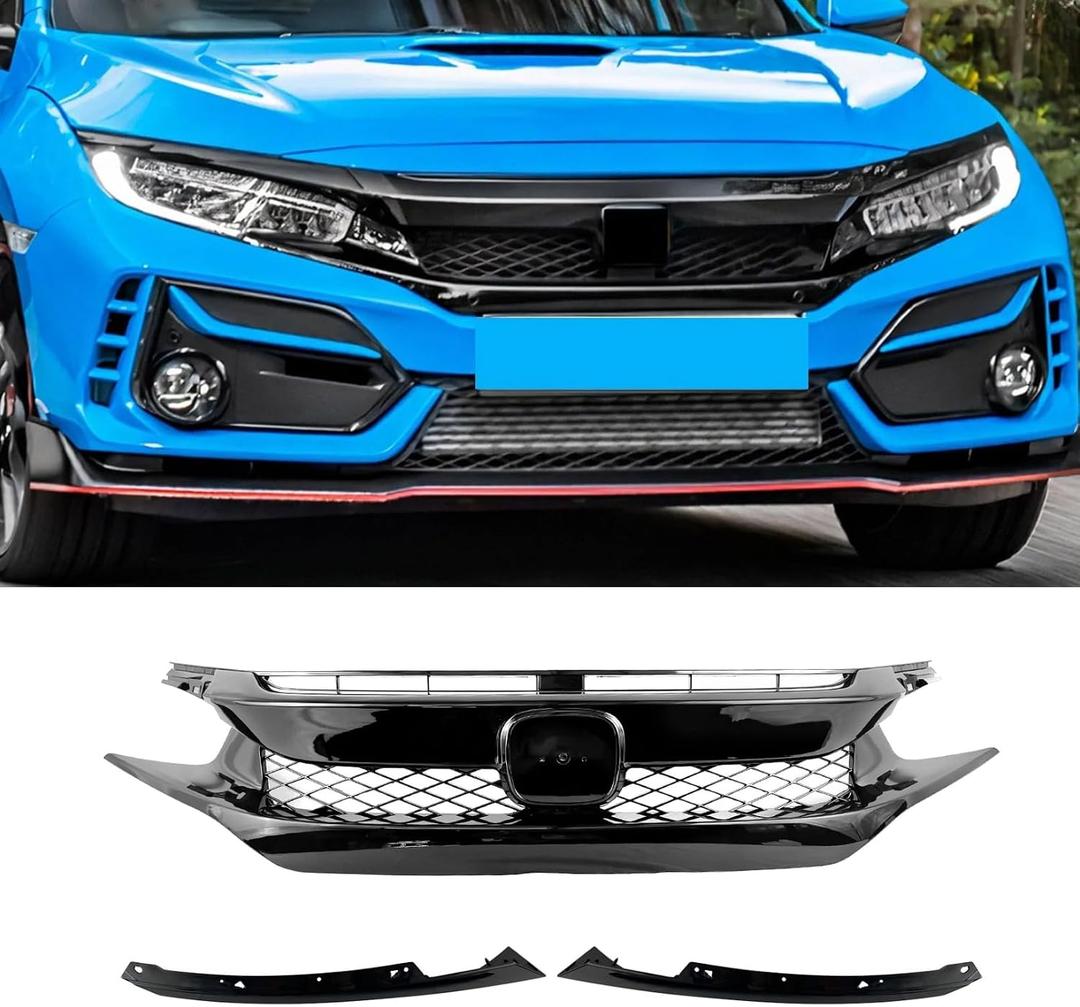 Front Bumper Grille For 2016-2018 Honda Civic Type R Style Grill