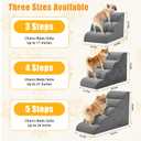NEWBULIG 4-Step Dog Stairs, 20" H Dog Steps for Sofa and Chair, Non-Slip Sturdy Pet Steps for Small Dogs and Cats, Pet Ramp for High Bed Indoor