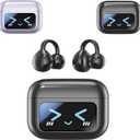 M100 Clip on Ear Headphones,Open Ear Earbuds WirelessBluetooth5.4,Ear Clip Bluetooth Headphones,Audio-Visual Future Touch Screen, Earclip Earbuds Wireless Bluetooth,with Smart Screen Touch (Black)