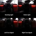 Saddlebag Tail Light LED Running Brake Sequential Turn Signal Lamp Fit for Harley Touring Electra Glide Street Road Glide 2014-Later Red Lens