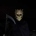 Stobbod Horror Skull Mask Scary Realistic Skeleton Mask Halloween Cosplay Creepy Masquerade Party Full Head Latex Accessories