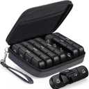 PULIV Weekly Pill Organizer 4 Times a Day with a Business Stylish Bag, Portable Pill Box 7 Day with 28 Compartments for Men, Removable Pill Sorters to Store Vitamin, Medication, Fish Oil, Supplements