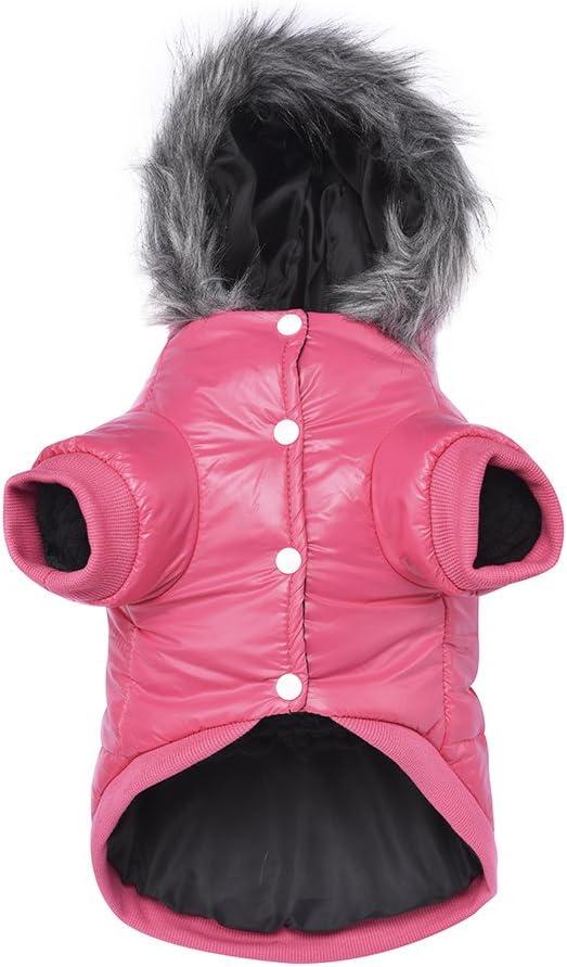 lesypet Dog Coats for Small Dogs, Dog Jacket Warm Dog Winter Coat Windproof Puffer Jacket for Puppy, Chihuahua, Pink S