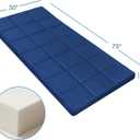 Cot Mattress Topper (Improved Thickness), Foam Quilted Pads for Camping, Soft Comfortable Sleeping Cot Mattress Pad Only, Camping Pad 75"x30" for Camp Cot/Rv Bunk/Narrow Twin Beds, Navy