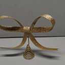 Large Metal Bow Christmas Tree Topper,9.4 Inch Glitter Champagne Gold Tree Topper,Champagne Gold Bow Christmas Tree Decorations for Xmas Home Decor Holiday Party Indoor Outdoor Shop Office