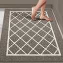 BEQHAUSE Kitchen Rugs Non Slip Kitchen Mats for Floor Machine Washable Absorbent Kitchen Carpet with TPR Non Slip Backing 32"x48" Brown