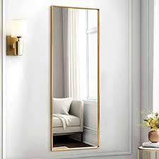 AAZZKANG Full Length Wall Mirror with Metal Frame Large 43"x14" Modern Rectangular Hanging Mirrors for Bathroom Bedroom Living Room Home Entryway Gold