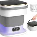 Portable Washing Machine, 15L Mini Washing Machine with Spin Basket & 3 Cleaning Modes for Small Clothes,Foldable Mini Washer for Apartments, Dorms, Camping (Gray)