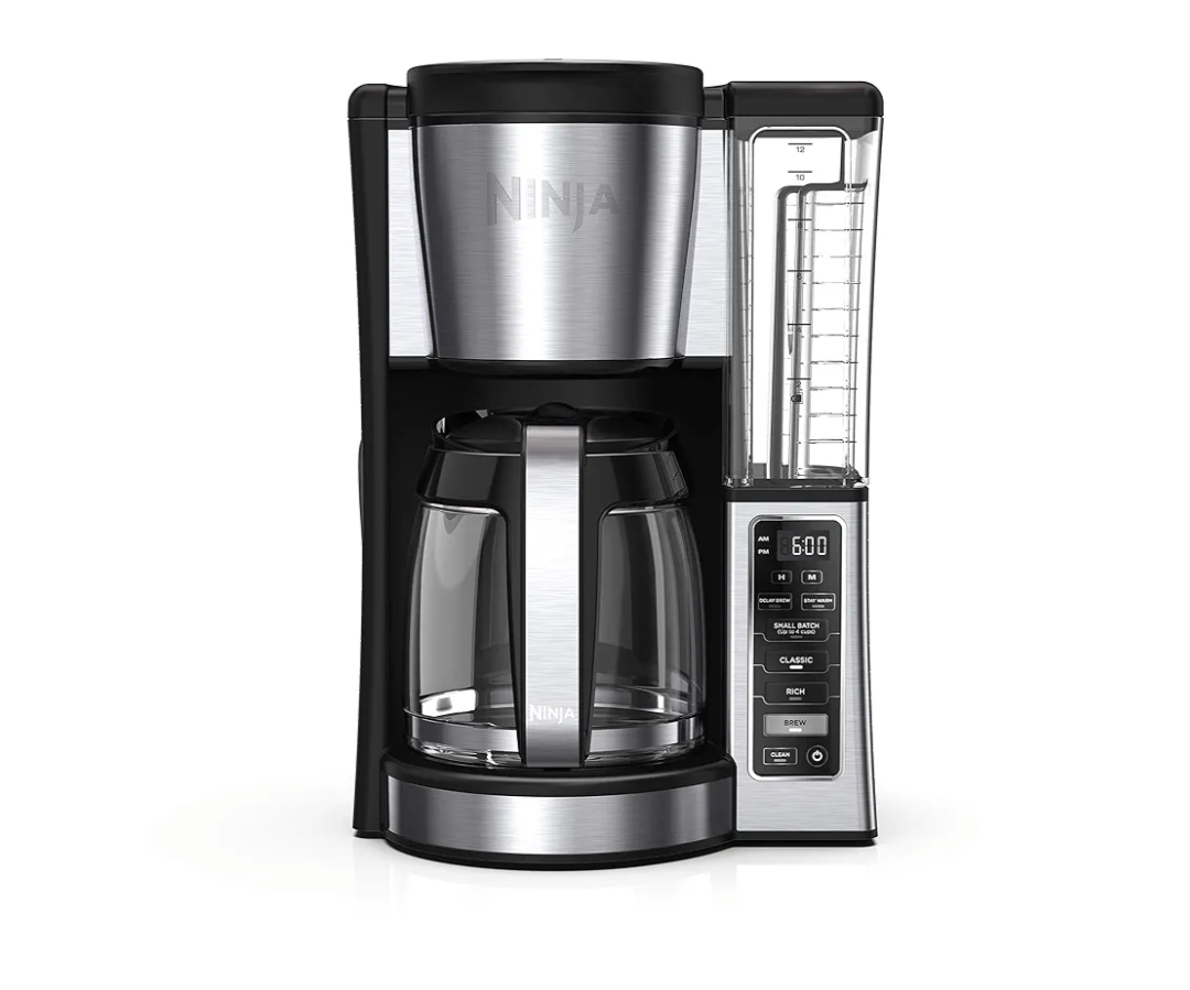 Ninja 12-Cup Programmable Coffee Brewer, 2 Brew Styles, Adjustable Warm Plate, 60oz Water Reservoir, Delay Brew - Black/Stainless Steel