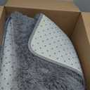 OLANLY 3x5 Machine Washable Small Bedside Rug, Soft Fluffy Shaggy Rugs for Living Room, Bedroom, Indoor Floor Carpet for Kids Girls and Boys, Preppy Dorms, Nursery, Home Decor Aesthetic, Light Grey