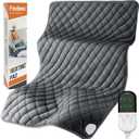 33''x17'' Extra Large Heating Pad for Back & Cramps Relief, XL Electric Heating Pads for Neck Shoulder Pain Relief Heat Pad Upgraded 6 Heat Settings, 4 Timer Options Auto Shut-Off Machine Washable Gray