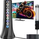 2026 TV Antenna Indoor,Antenna for Smart TV 1900+ Miles Range,HDTV Antennas for Local Channels 360 Signal Booster Reception,Portable Antenna Indoor Outdoor Support 8K 4K 1080p All TVs-25FT Coax Cable (Black)