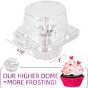 LotFancy Individual Cupcake Containers, 100 Pcs Plastic Clear Cupcake Boxes, Disposable Single Cupcake Holders with Dome Lid, Stackable Muffin Carrier for Wedding Baby Shower