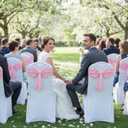 10 Pcs Spandex Chair Sashes for Wedding Elastic Chair Bows Sashes Universal Decorative for Party Baby Shower Ceremony Reception Banquet Decorations(Pink)