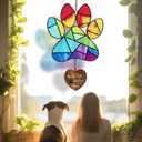 Dog Memorial Gifts for Loss of Dog, Pet Sympathy Suncatcher, Bereavement Keepsake Stained Glass Suncatchers for Windows