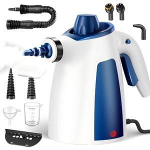 Upgraded 1050W Powerful Steam Cleaner, Pressurized Handheld Multi-Surface Natural Steamer with 12PCS Accessories & Safety Lock, 350ML Large Capacity for Home, Kitchen Instant Dissolves Grime & Grease