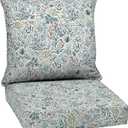 Arden Outdoor Deep Seat Cushion Set, 24 in x 24 in, Weather-Proof, Rain-Proof, Fade Resistant Patio Cushion for Chair, Sofa, and Couch Pistachio Botanical (24" x 24")