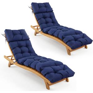 Outdoor Chaise Lounge Cushions, Waterproof Lounge Chair Cushions, 75.1x22.8x4.7 inches