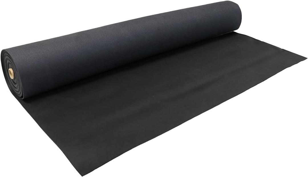 27" x 15' Neoprene Floor Runner - Anti-Slip Resistance - Reusable Floor Protection - for Moving, Business, Home, Garage  Black