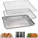 Air Fryer Replacement Tray for Gourmia GTF7655 GTF7350 GTF7460, 3-in-1 Basket Tray Rack Kit, Toaster Oven Replacement Parts for Gourmia French Door Air Fryer Oven