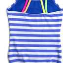 2 x Jimmy Bahamas Girls 1 Piece Sport Swimsuits with Cross Back Strap Colorful Fish Scales Print and Two Cute Bow Decorations (M)