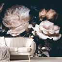 MFWFM Dark Floral Wallpaper Peony Wall Mural Room Wall Decor(Not Peel n' Stick) 141" x 96"